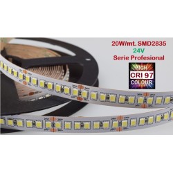 Tira LED 5 mts Flexible 24V 100W 800 Led SMD 2835 IP20 2700ºK, Serie Profesional IRC>97